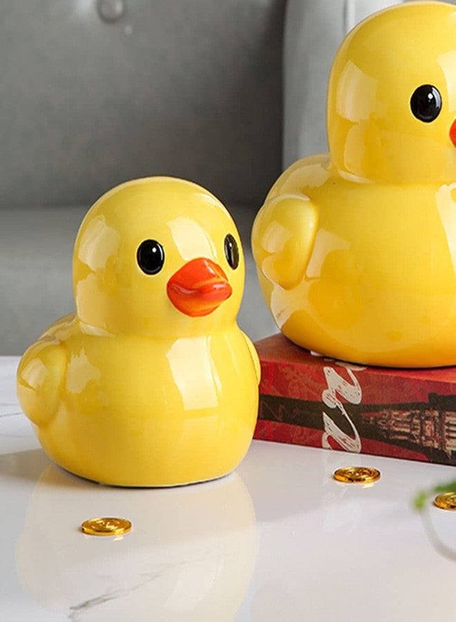 123Arts Yellow Resin Duck Piggy Bank Money Bank Coin Bank Ornament - Image 3